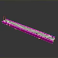 Long Strip Purple Lighting Fixture Set With Grid Pattern And End Brackets For Decorative Lighting
