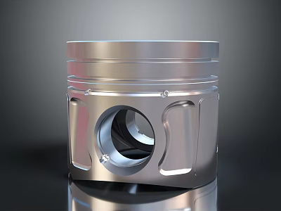 High Quality Metal Engine Piston With Smooth Surface And Central Hole 3d model