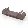 Rusty Train Flatbed Car with Metal Structure Wheels and Connection Parts