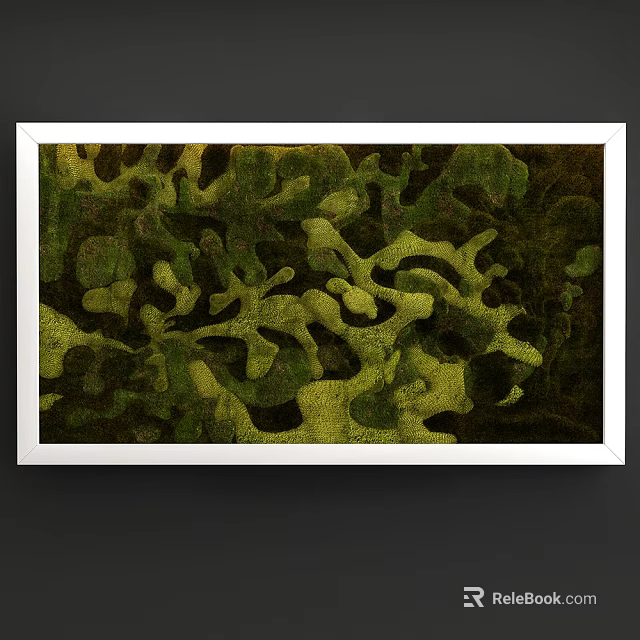 Living Plant Wall With Natural Moss Texture And Various Green Shades For Indoor Artistic Decoration 3d model 