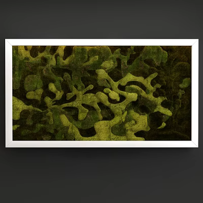 Living Plant Wall With Natural Moss Texture And Various Green Shades For Indoor Artistic Decoration 3d model