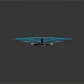 Futuristic Glowing Blue Weapon With Polygonal Design Central Metallic Core And Shining Panels