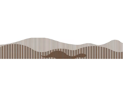 Modern Decorative Feature Wall With Wavy Vertical Brown Slats Design 3d model
