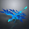 Game Movie Character Blue Mythical Creature With Ornate Wings Glowing Details Dynamic Pose