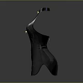 Elegant Black High Neck Dress With Keyhole Cutout And Floral Patterns