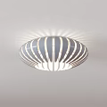 Modern Round Ceiling Lights With Striped Design And Circular Ring Gold Accents 3d model