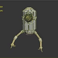 Industrial Mechanical Robot Structure With Cylindrical Body Circular Top And Three Slender Legs