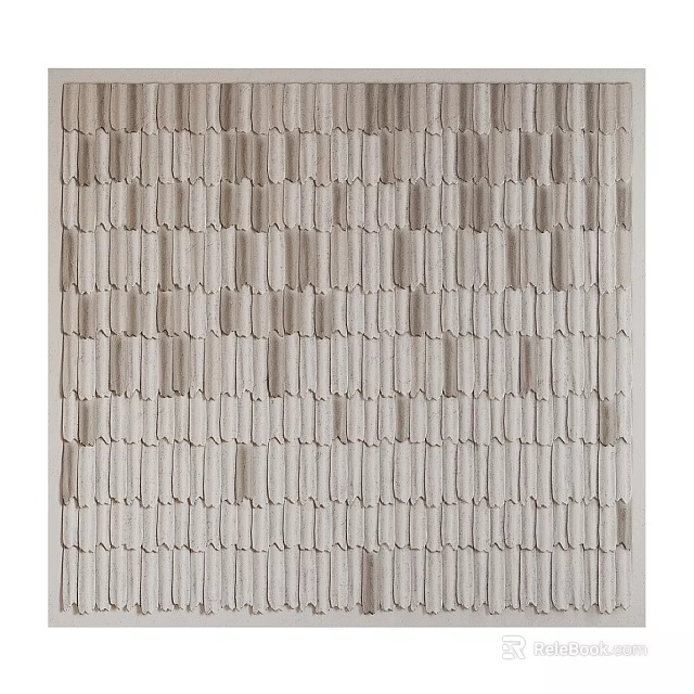 Modern Minimalist Wall Decor With 3D Geometric Texture And Neutral Wooden Tones 3d model 