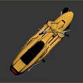 Vintage Yellow Scooter With Black Seat And Metallic Parts On Reflective Surface