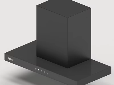 Modern Black Range Hood Minimalist Kitchen Appliance With Sleek Design 3d model