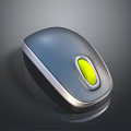 Modern Gray Computer Mouse With Yellow Scroll Wheel and Sleek Ergonomic Design 3d model