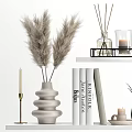 Stylish Modern Decorative Ornament Set With Vases Plants Candles Books And Frames