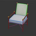 Elegant Modern Accent Chair With White Upholstered Seat Back And Brass Metal Frame Round Accents