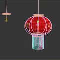 Elegant Chinese Furniture Adorned With Red Lantern Ornaments And Golden Details
