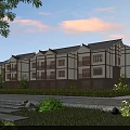 Traditional Style Multi storey Townhouses With Wooden Accents Roof Design And Lush Greenery