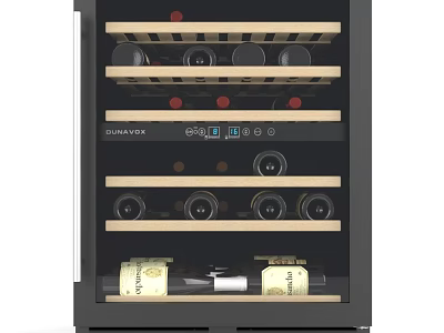 Chivenver Wine Cooler With Glass Door Digital Control And Wooden Bottle Shelves 3d model