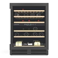 Chivenver Wine Cooler With Glass Door Digital Control And Wooden Bottle Shelves