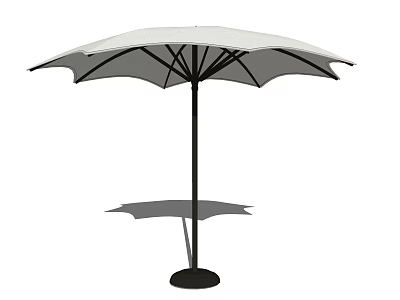 Outdoor White Sunshade With Black Frame And Sturdy Base For Patio Use 3d model