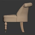 Elegant Beige Tufted Accent Chair With Buttoned Back Seat And Wooden Caster Legs