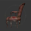 Elegant Accent Chair With Pink And White Floral Pattern Carved Arms And Velvet Upholstery