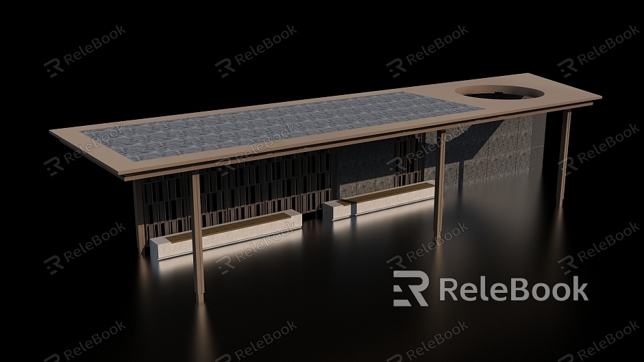 Chinese leisure pavilion model