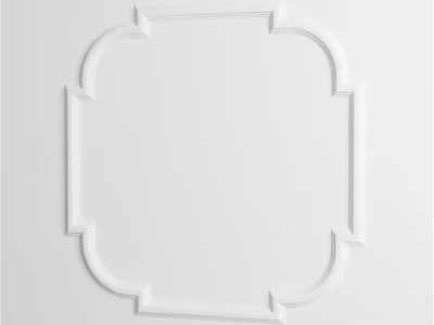 White Square Carved Sculpture Frame With Intricate Ornate Decorative Details 3d model