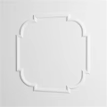 White Square Carved Sculpture Frame With Intricate Ornate Decorative Details