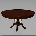 Elegant Red Round Wooden Table With Pedestal Base And Classic Design
