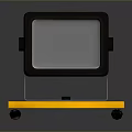 Yellow And Gray Portable Floodlight With Sturdy Stand For Outdoor Illumination