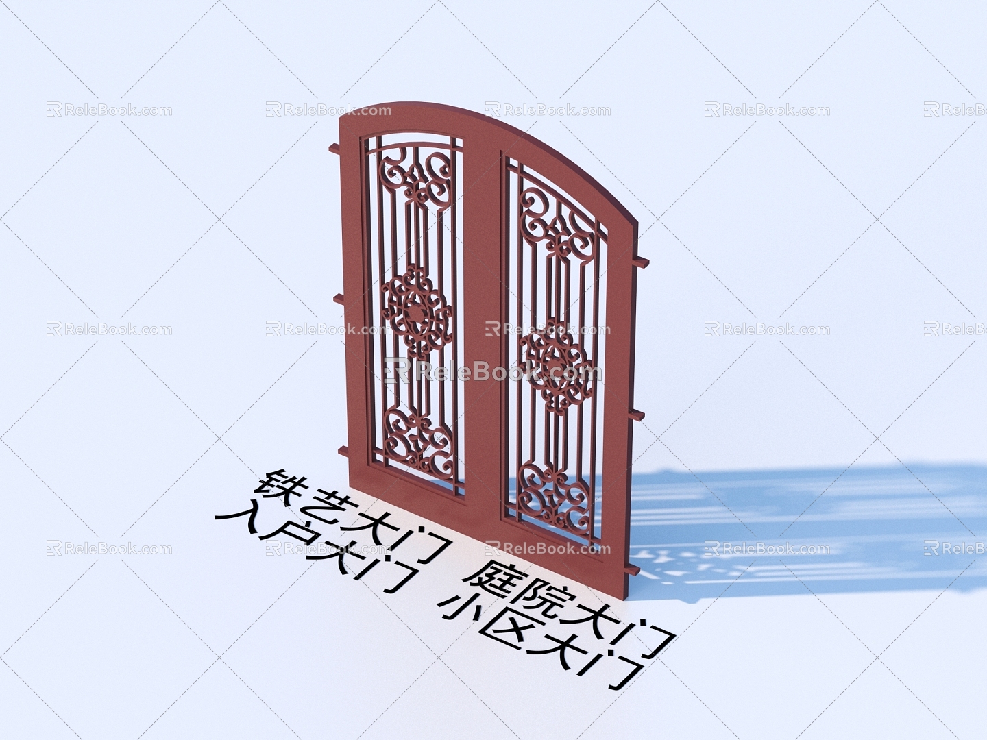 Wrought Iron Gate Courtyard Gate Entrance Gate Community Gate 3d model