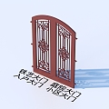 Wrought Iron Gate Courtyard Gate Entrance Gate Community Gate 3d model