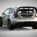 Black White Racing Car With Lightning Graphics Rear Spoiler And Sporty Aerodynamic Design