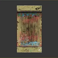Colorful Graffiti Covered Skateboard Ramp With Wooden Surface And Metal Frame