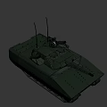 Modern Military Armored Tank With Turret Gun Barrel Tracks And Antennas