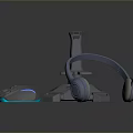 Gaming Peripherals Collection Featuring Joystick Headset Mouse And Modern Design 3d model