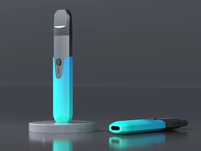 Modern Blue Gray Sleek Handheld Household Appliance With Stand Base 3d model