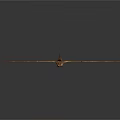 Pterosaur 3D Model With Large Orange Wings Spread On Dark Surface Showing Reflection