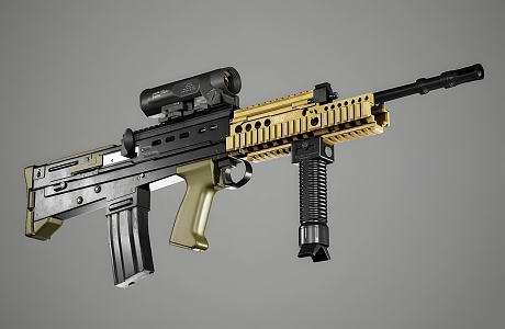 modern submachine gun 3d model