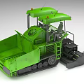 Green Tracked Functional Construction Vehicle With Cabin And Equipment 3d model