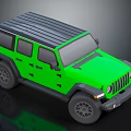 Green Jeep Style Off Road Vehicle With Black Roof And Four Doors Rugged Design