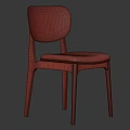 Modern Minimalist Solid Wood Dining Chair With Soft Fabric Padded Seat For Home Use