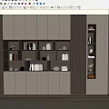 Modern Sleek Built in Bookcase Design With Books Decorative Items And LED Lighting