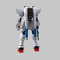 Gundam Game Anime Character Standing Pose With White Blue Red Armor Weapon And Number 01