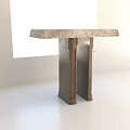Modern Elegant Console Table With Marble Top And Metal Frame Design 3d model