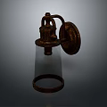Vintage Metal Wall Lamp Combination With Glass Shade And Classic Retro Design