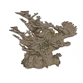 Intricate Brown Coral Inspired Sculpture With Detailed Carving Structure