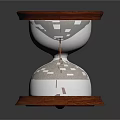 Decorative Hourglass Ornament Set With Wooden Frame Red Wood Round Base Transparent Glass Sand