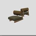 Modern Accent Chairs With Wooden Frame And Beige Green Fabric Cushions