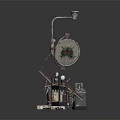 Miniature Medical Setup With Surgical Table Surgical Lamp And Instrument Stand