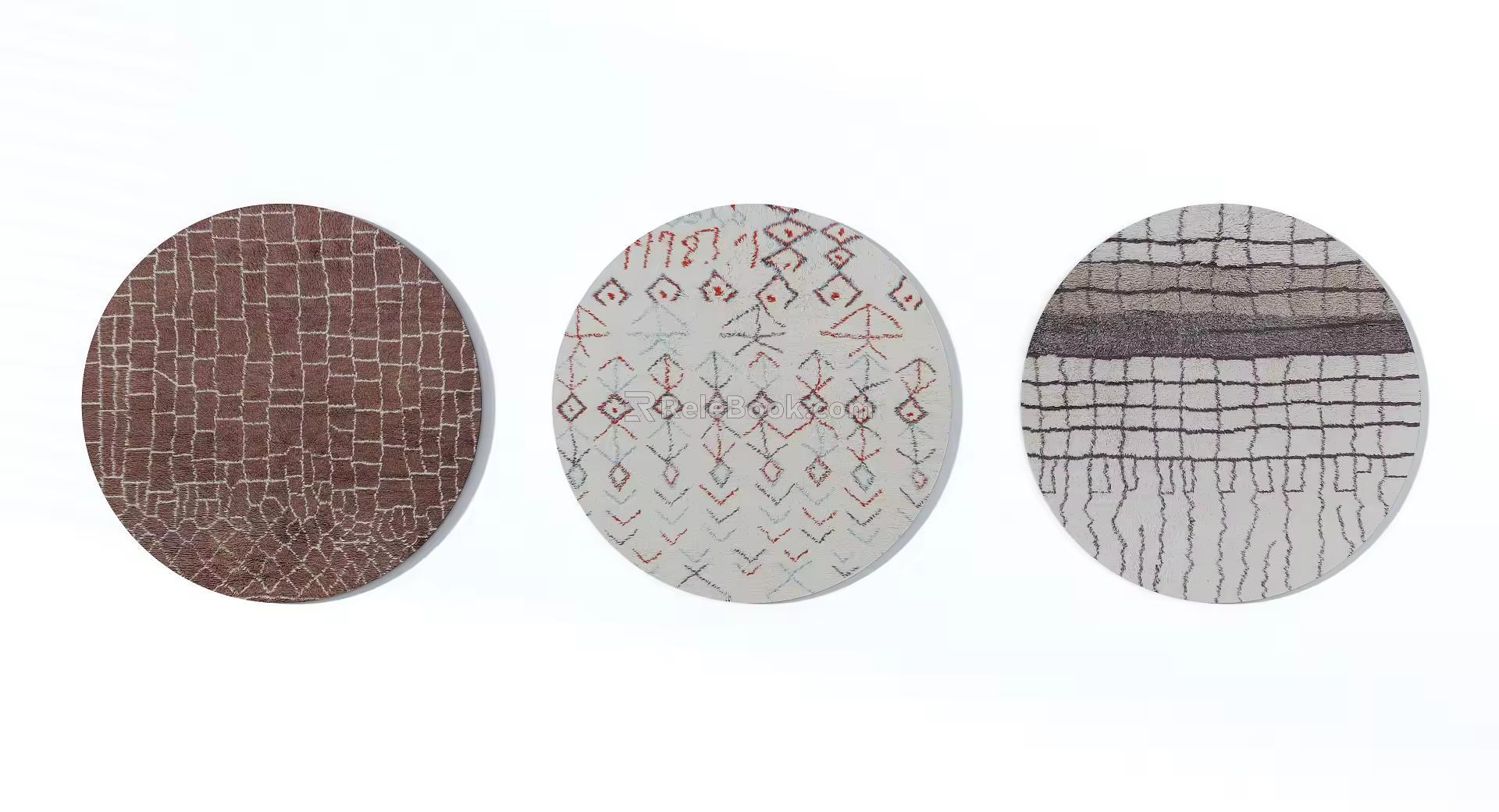 Modern Round Carpet High brown Abstract Round Carpet Combination 3d model
